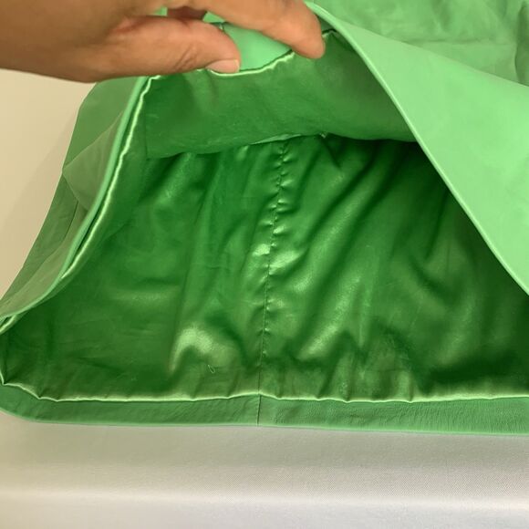 Lovers and Friends Valletta Leather Dress Women S Green Mini Lambswool Party Fun - Picture 7 of 14